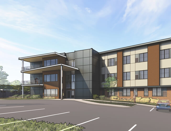 rendering of assisted living building
