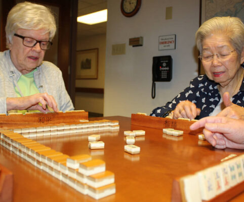 ladies playing Mahjong